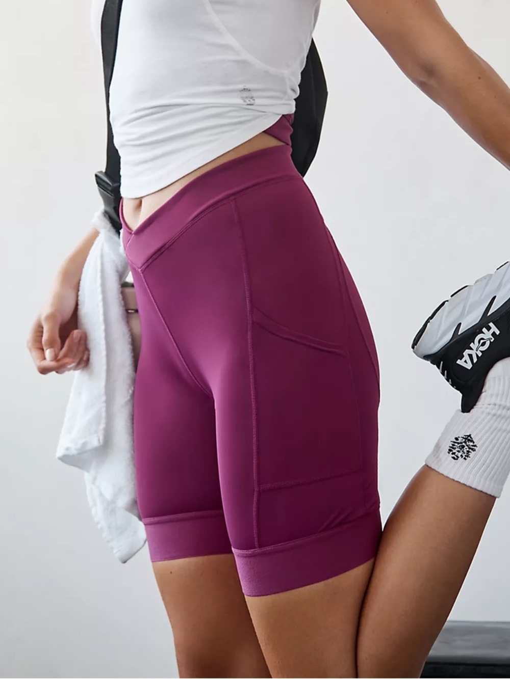 FP Movement In The Saddle Bike Shorts Large Purple Cycle Pickleball Tennis